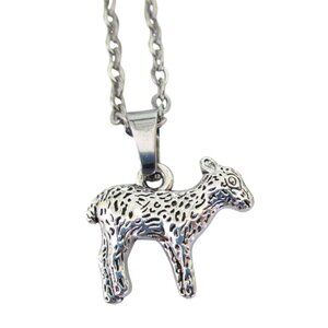 New Lamb Pendant Necklace With 18 inch Stainless Chain Animal Sheep Jewelry